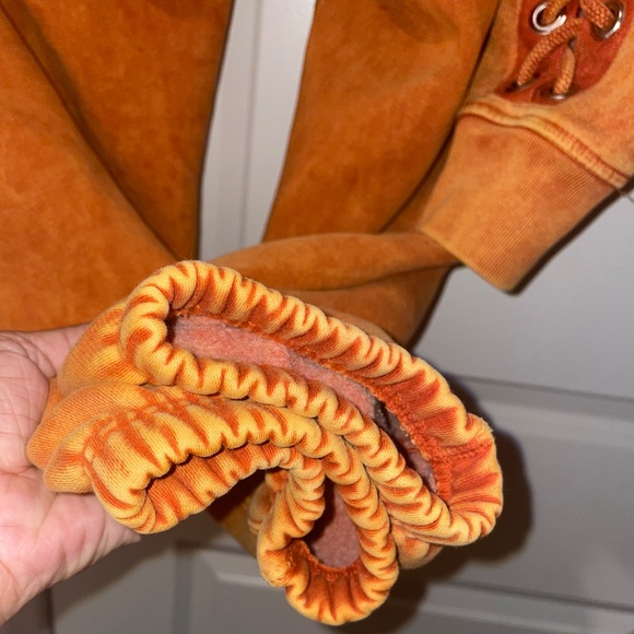 SAMARIA LEAH Aspen Spice Orange Lace-Up Hooded 2 Piece Sweatsuit Size M - Picture 9 of 16